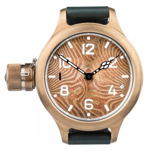 Bronze 60 mm Mokume Sapphire