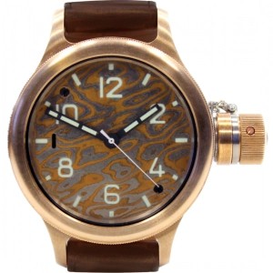 Bronze 53 mm Mokume Sapphire